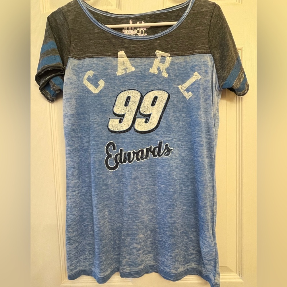 Touch by Alyssa Milano Blue and Gray Graphic Tee